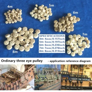 Accessories for classical sailboat models - pulley models