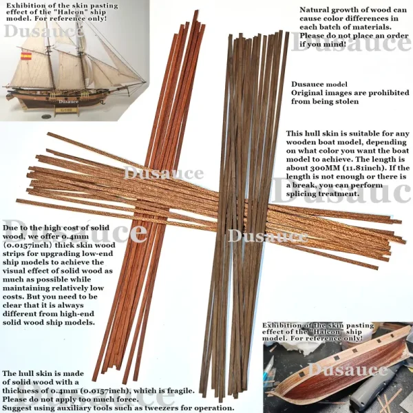 Ship model upgrade accessories - solid wood veneer