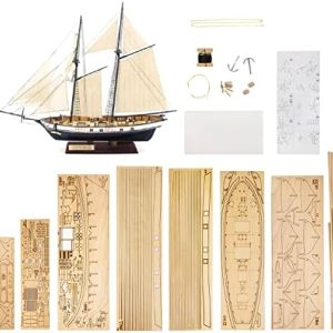 GAWEGM Wooden Ship Model Building Kit - 1/130 Harvey 1847 Sailboat Model for Collections : Arts, Crafts & Sewing