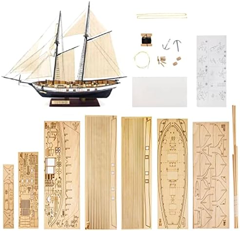 GAWEGM Wooden Ship Model Building Kit - 1/130 Harvey 1847 Sailboat Model for Collections : Arts, Crafts & Sewing