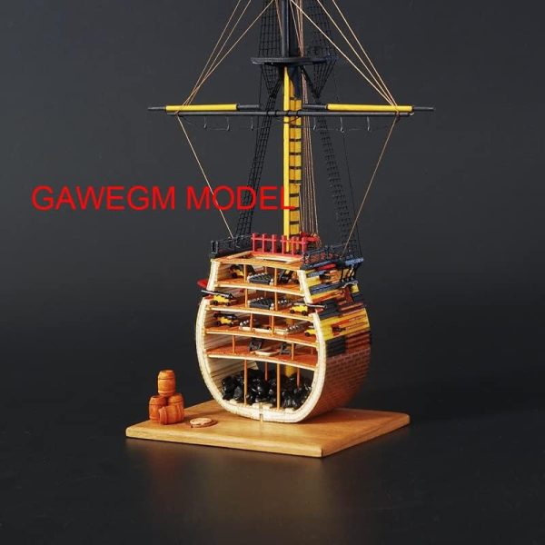 GAWEGM Wooden Ship Model - Scale 1/200 HMS Victory Boat Model Section Kits with Brass Upgrade Accessories : Arts, Crafts & Sewing - 图片 6