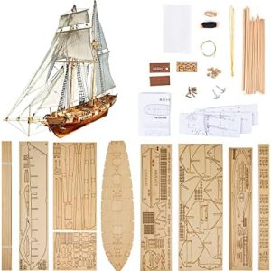 GAWEGM Ship Model Building Kits - Scale 1/96 Classics Antique Ship Model Harvey 1847 Wooden Sailboat DIY Hobby Boat : Arts, Crafts & Sewing