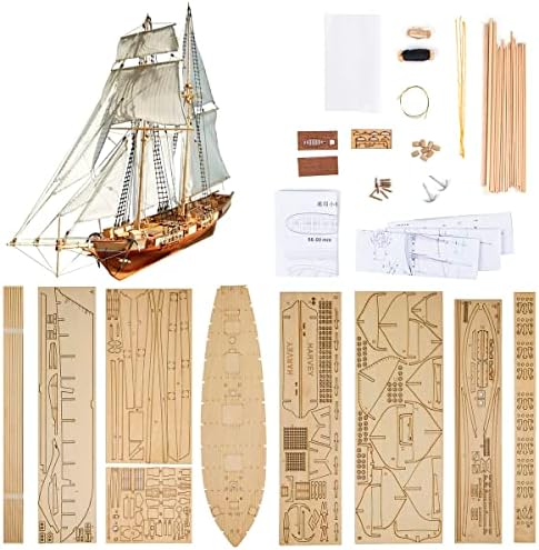 GAWEGM Ship Model Building Kits - Scale 1/96 Classics Antique Ship Model Harvey 1847 Wooden Sailboat DIY Hobby Boat : Arts, Crafts & Sewing