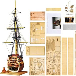 GAWEGM Wooden Ship Model - Scale 1/200 HMS Victory Boat Model Section Kits with Brass Upgrade Accessories : Arts, Crafts & Sewing
